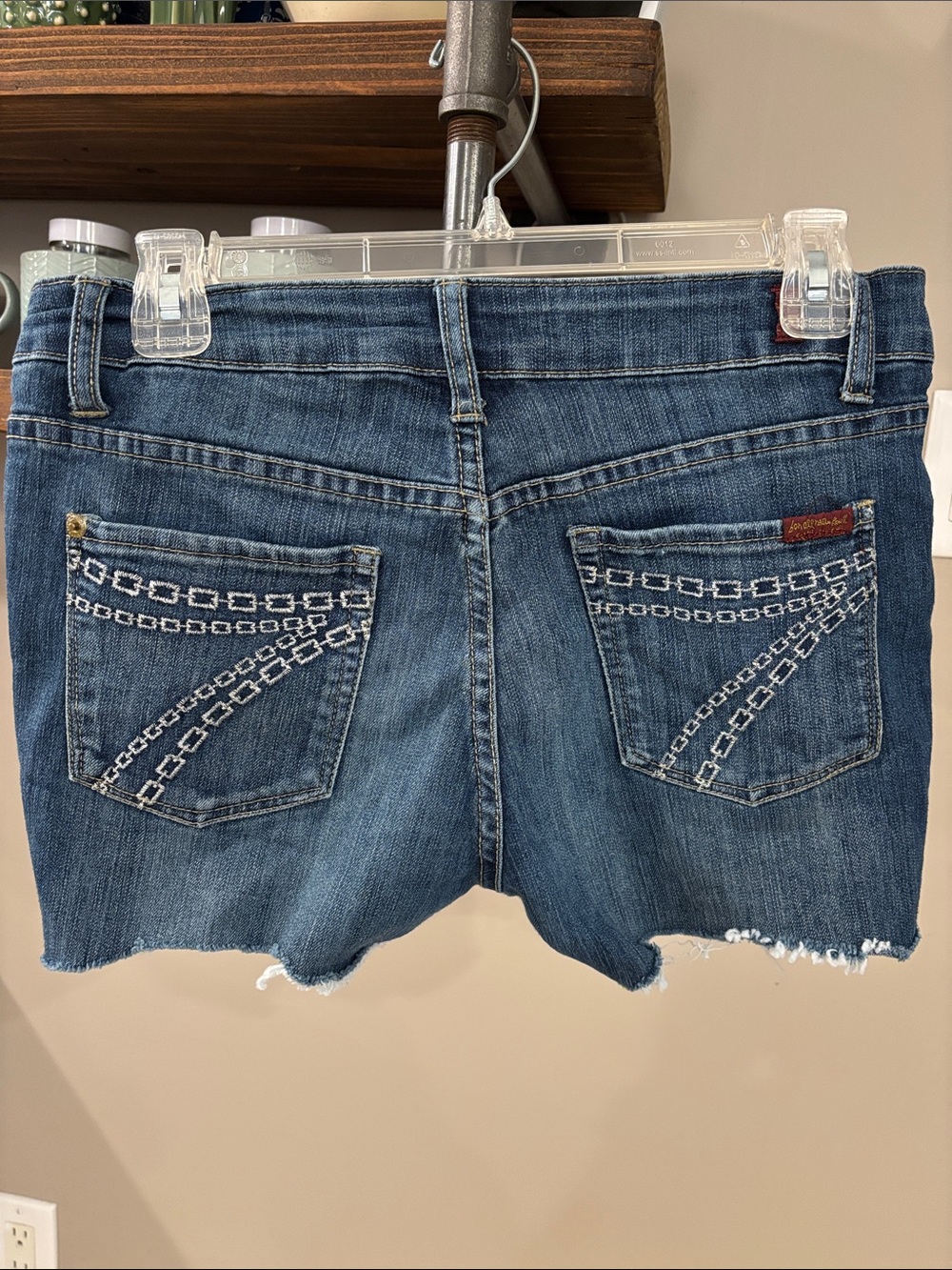 7 for All Mankind 100% Cotton Denim Cutoff Shorts | Size 28 | Raw Hem